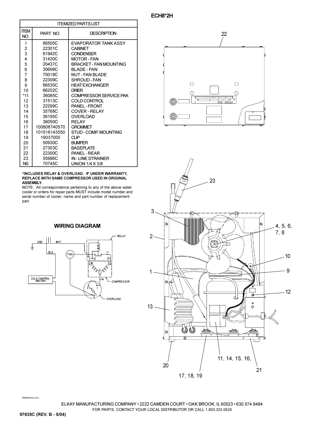 Elkay ECH8*2H manual Wiring Diagram, Line Strainer 