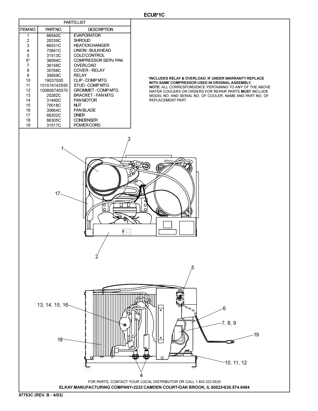 Elkay ECU8*1C manual 13, 14, 15 10, 11 