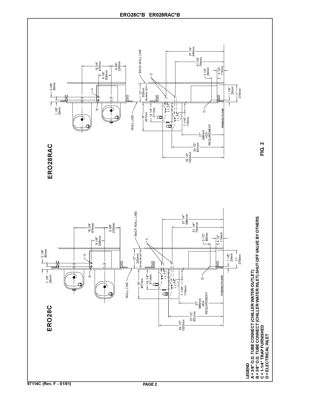 Elkay ERO28RAC*B, ERO28C*B manual 