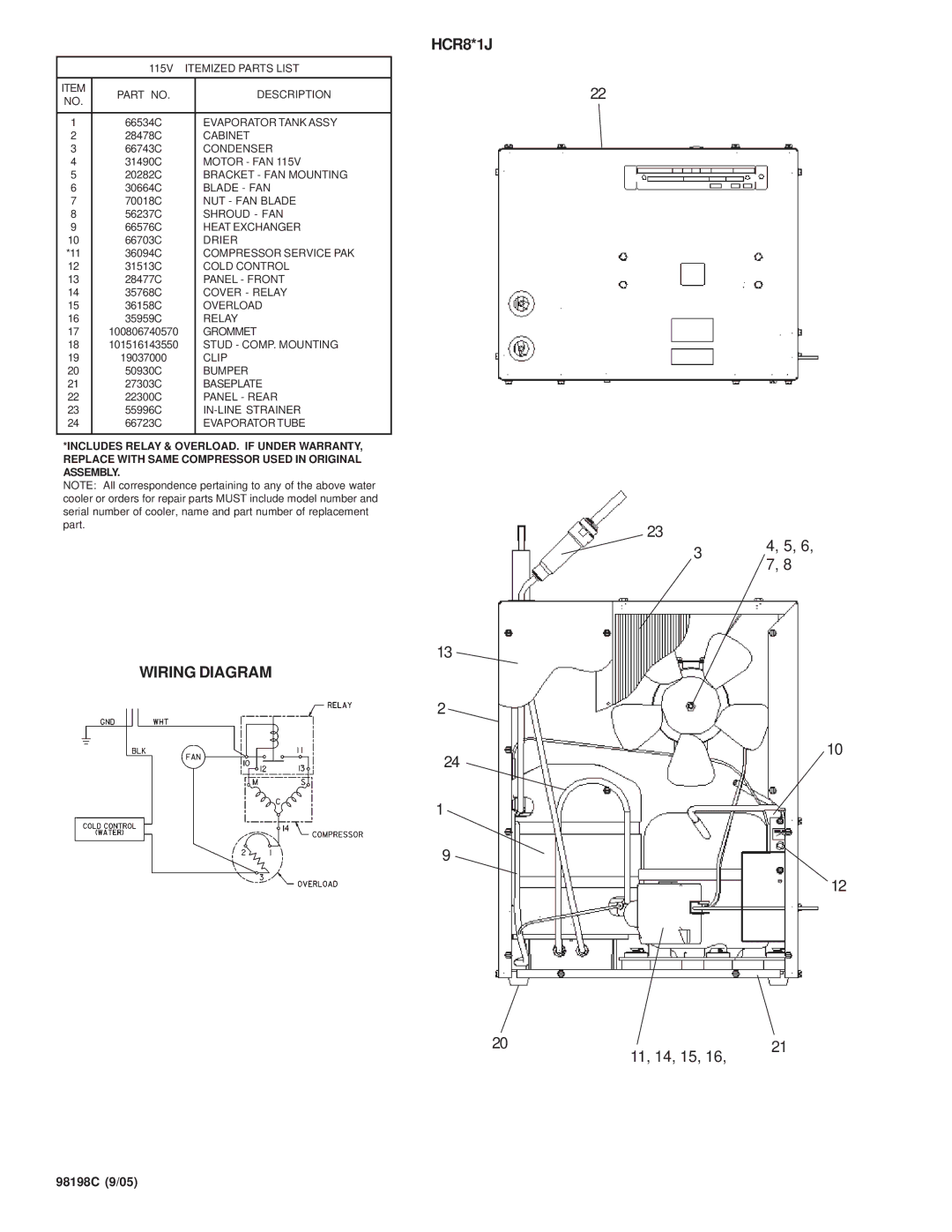 Elkay installation instructions Wiring Diagram HCR8*1J 