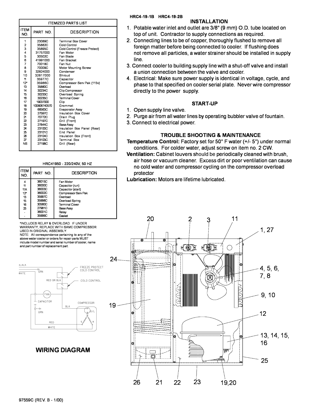 Elkay HRC4-191B installation instructions Wiring Diagram 
