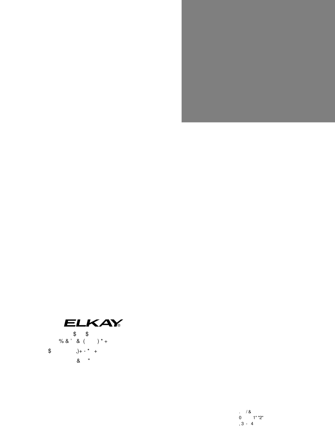 Elkay SFL-10 manual Elkay 07 F-4190 