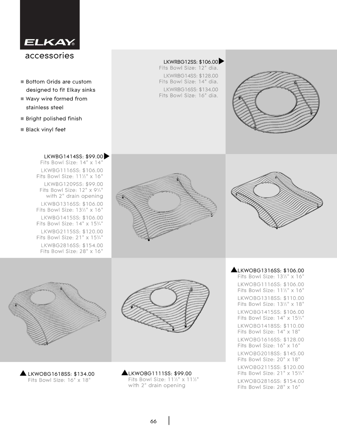 Elkay SHL-2 manual Fits Bowl Size 16 x 