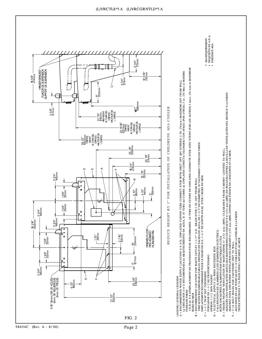 Elkay VRCGRNTL8 Series manual 98454C 