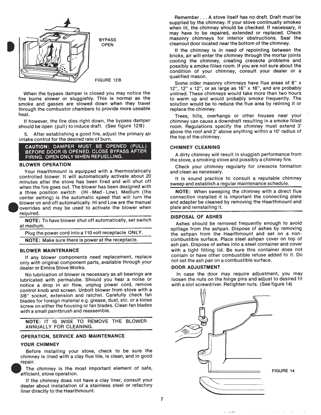 Elmira Stove Works 1400 manual 