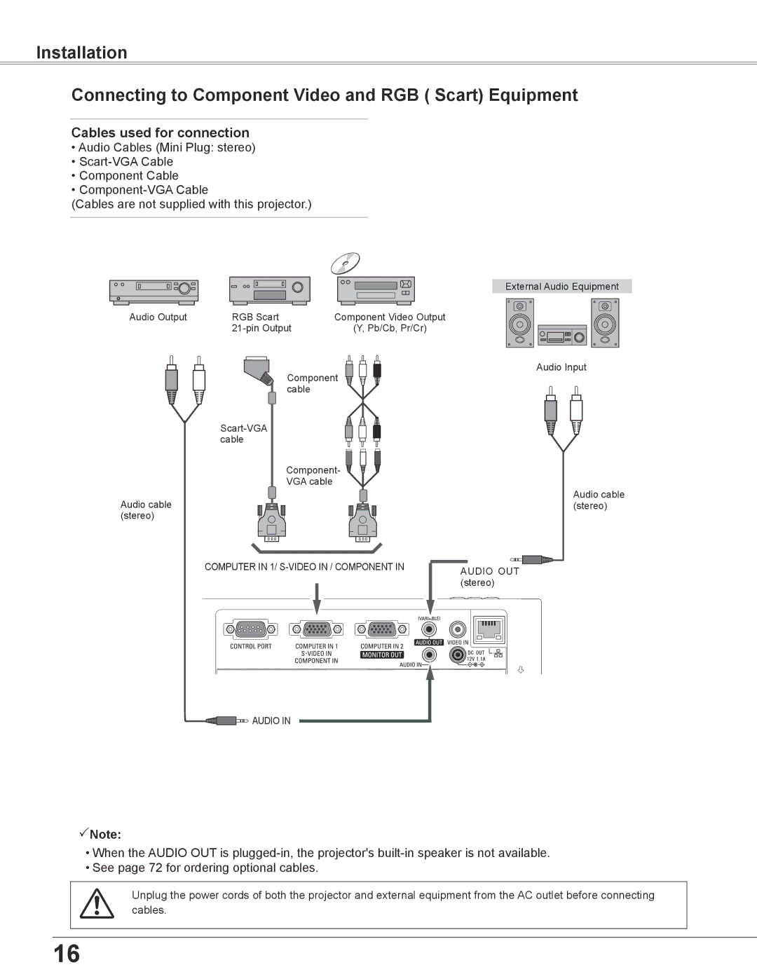 Elmo CRP-26 owner manual Computer in 1/ S-VIDEO in / Component 