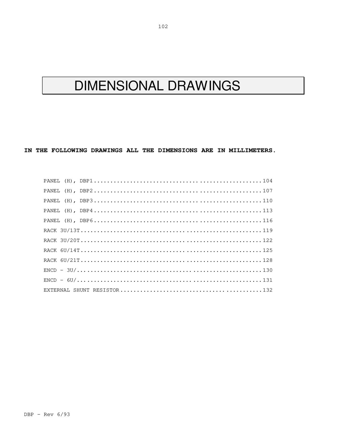 Elmo DBP SERIES manual Dimensional Drawings 