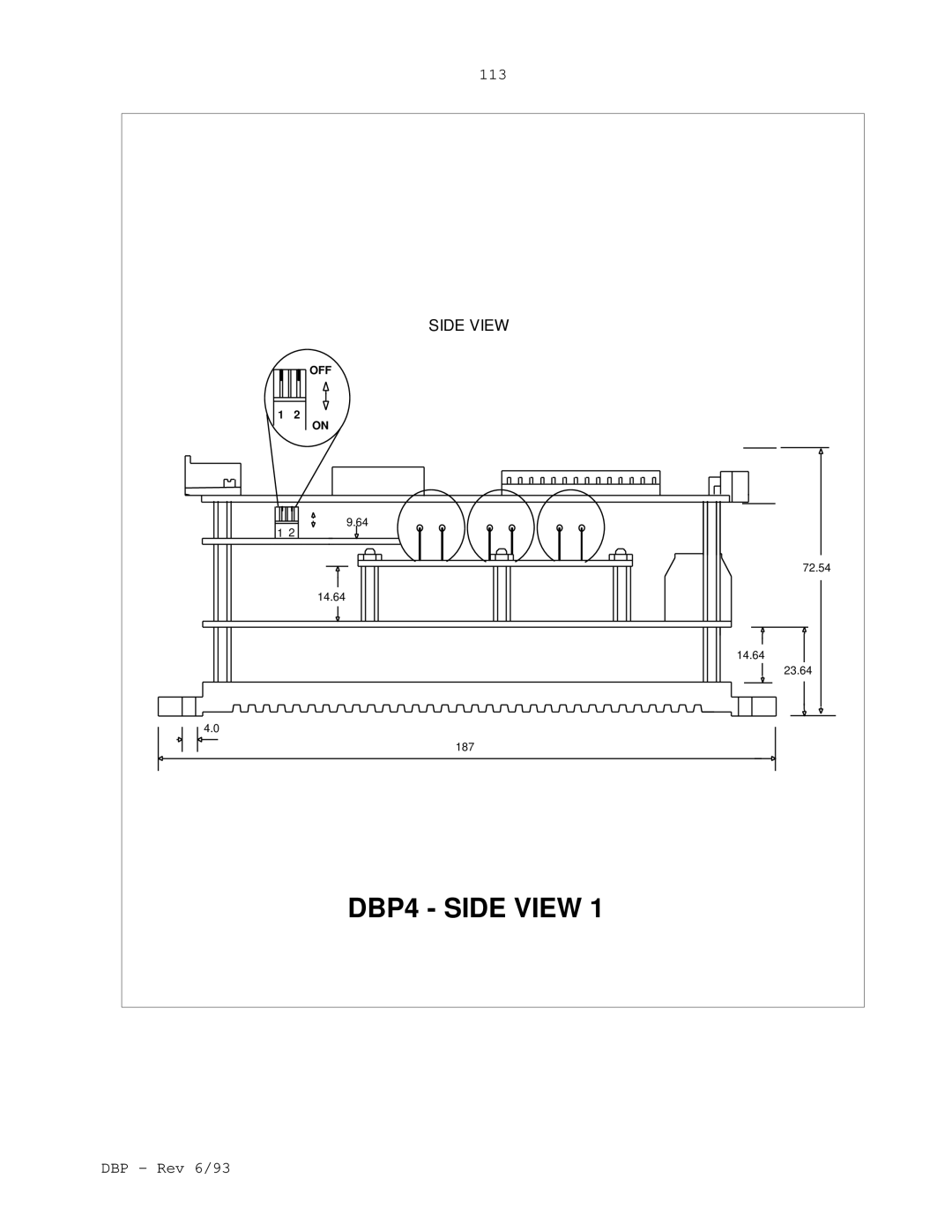 Elmo DBP SERIES manual DBP4 Side View 