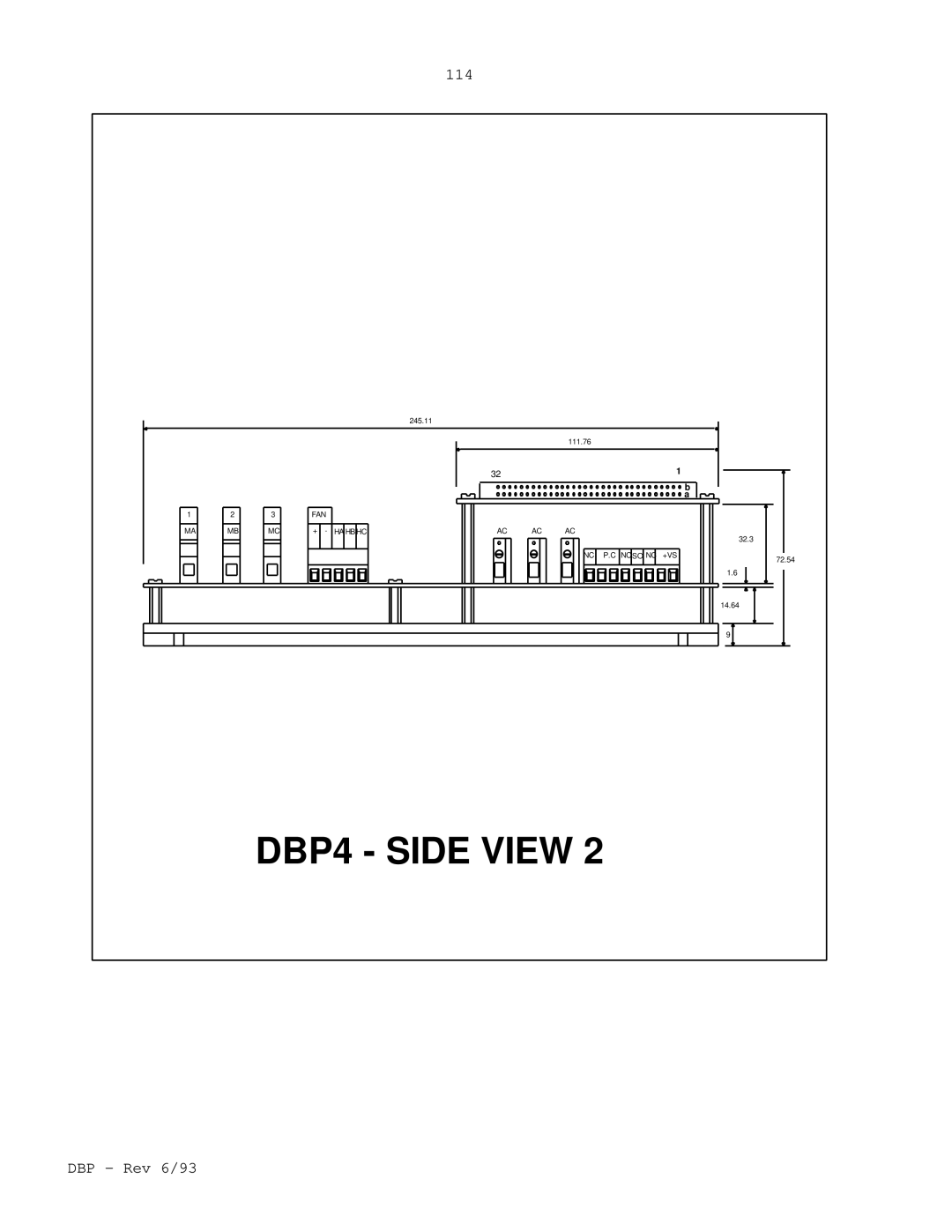 Elmo DBP SERIES manual DBP4 Side View 