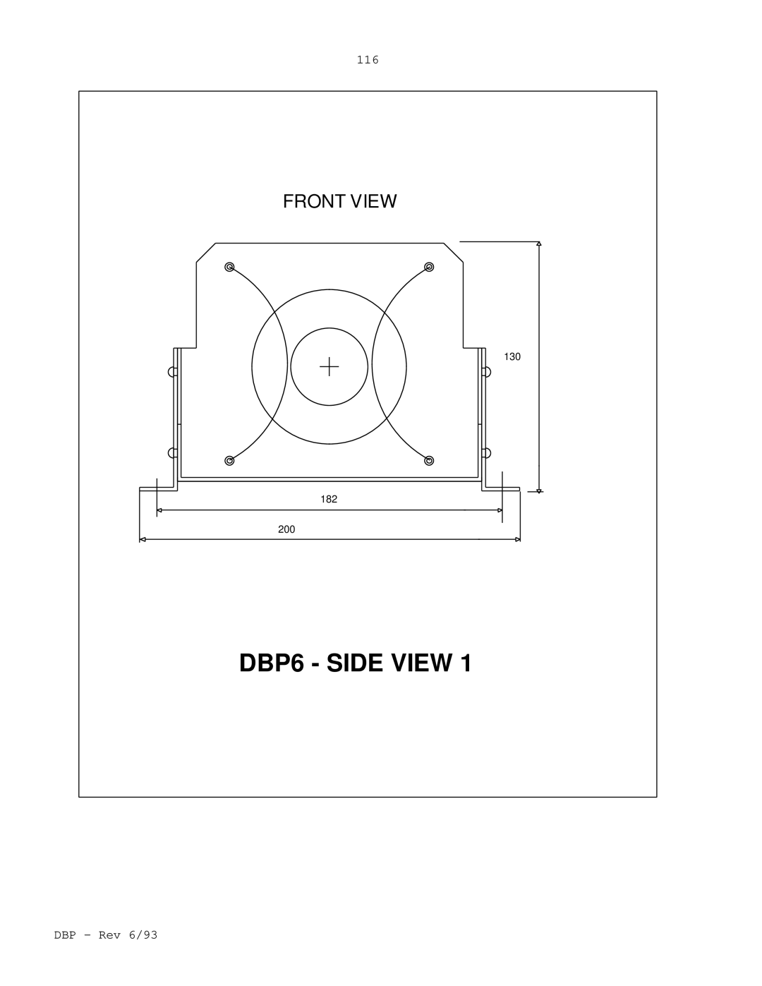 Elmo DBP SERIES manual DBP6 Side View 