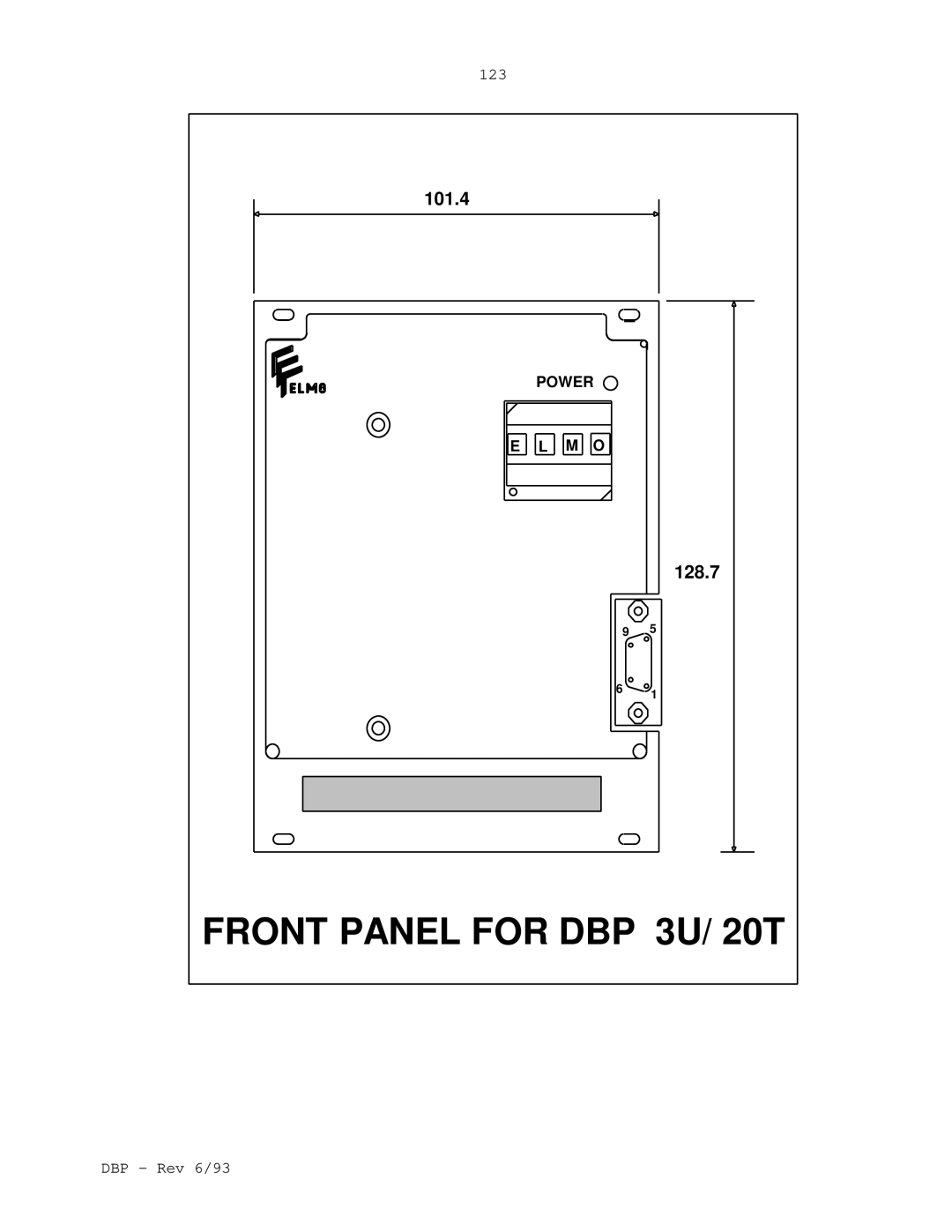 Elmo DBP SERIES manual 101.4, 128.7, 123 