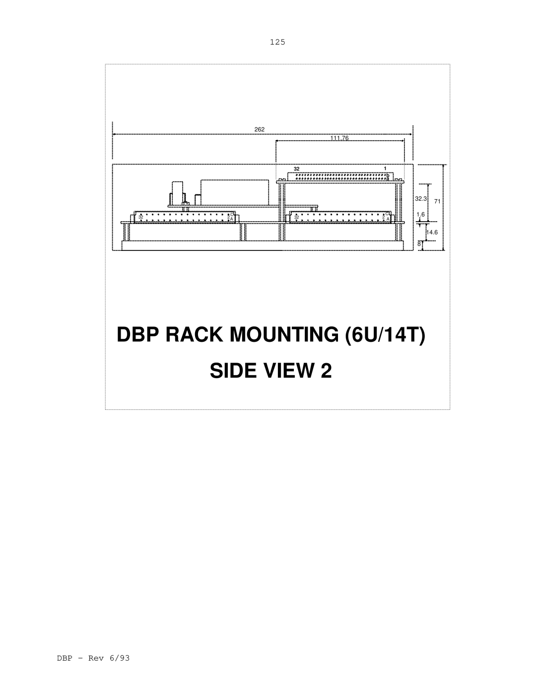 Elmo DBP SERIES manual DBP Rack Mounting 6U/14T Side View 