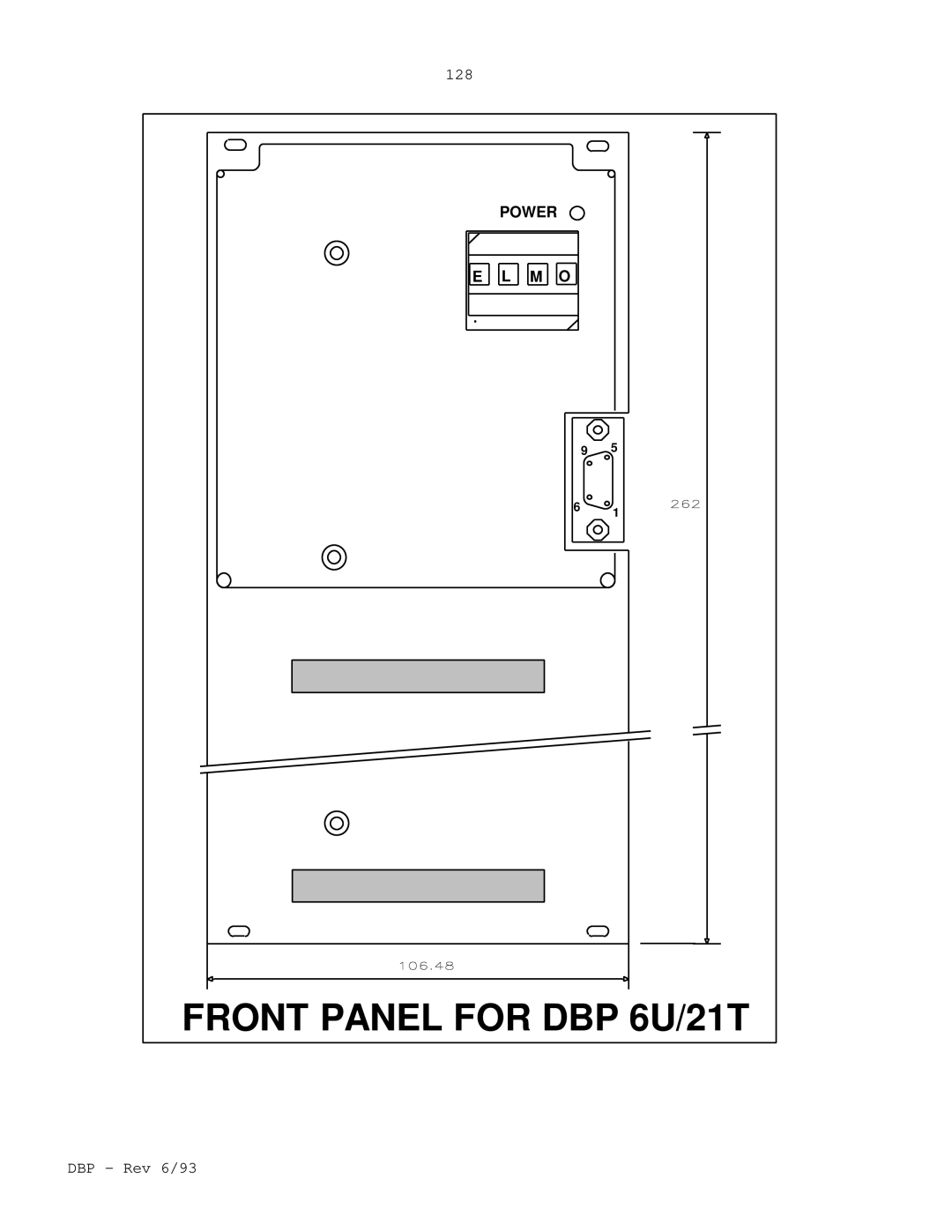 Elmo DBP SERIES manual Front Panel for DBP 6U/21T, 128 