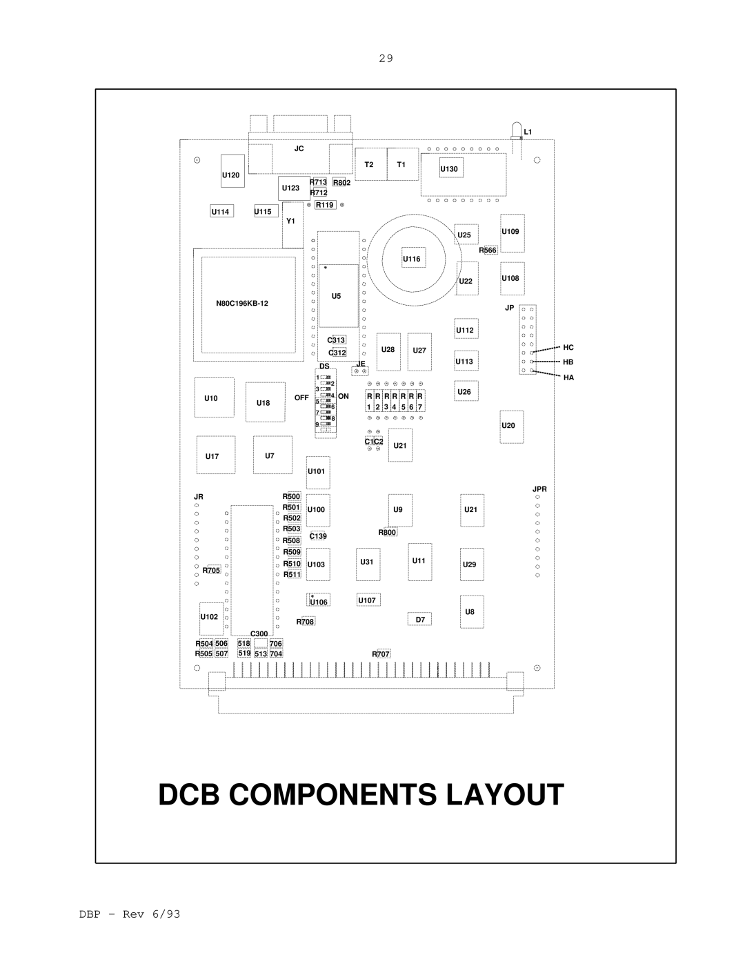 Elmo DBP SERIES manual DCB Components Layout 