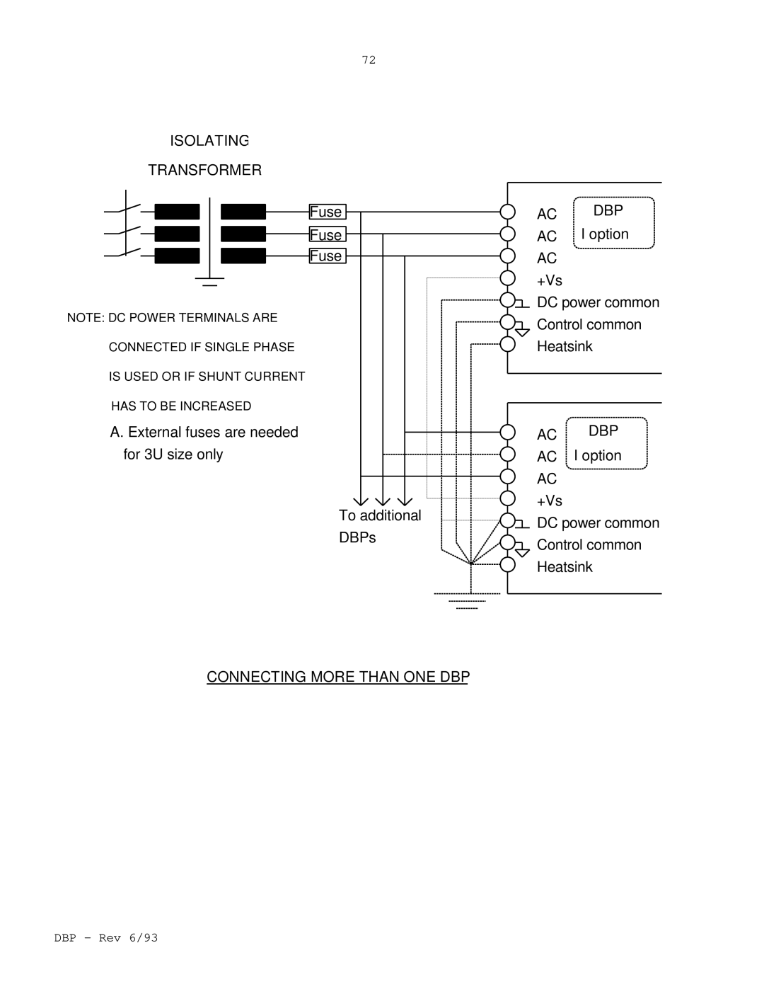 Elmo DBP SERIES manual Isolating Transformer 