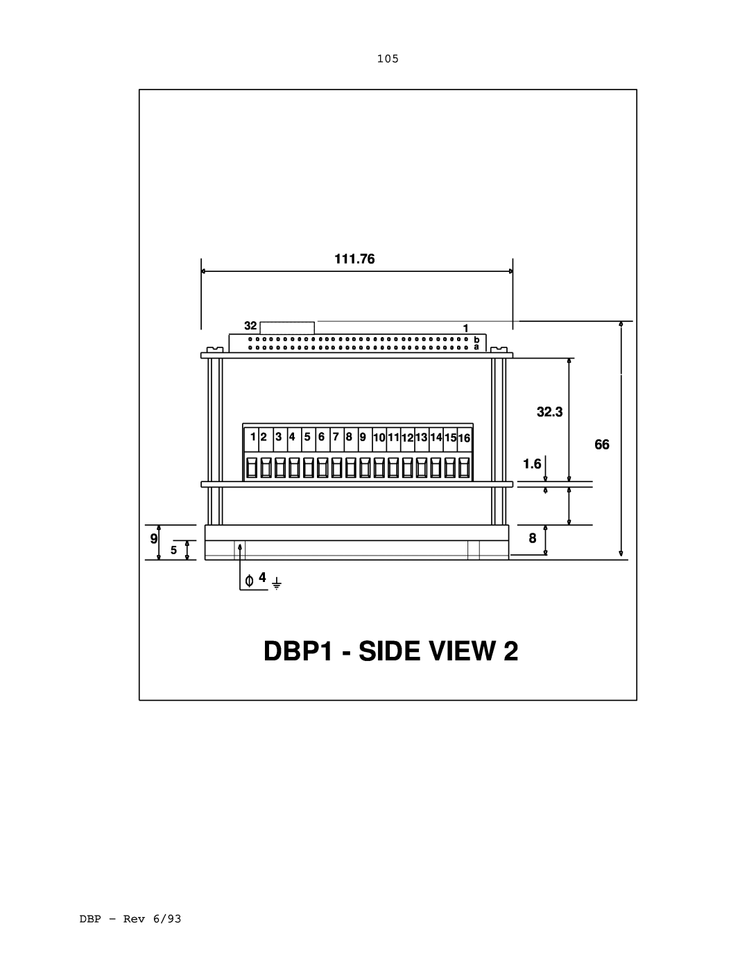 Elmo DBP SERIES manual DBP1 - SIDE VIEW, 111.76, 32.3 