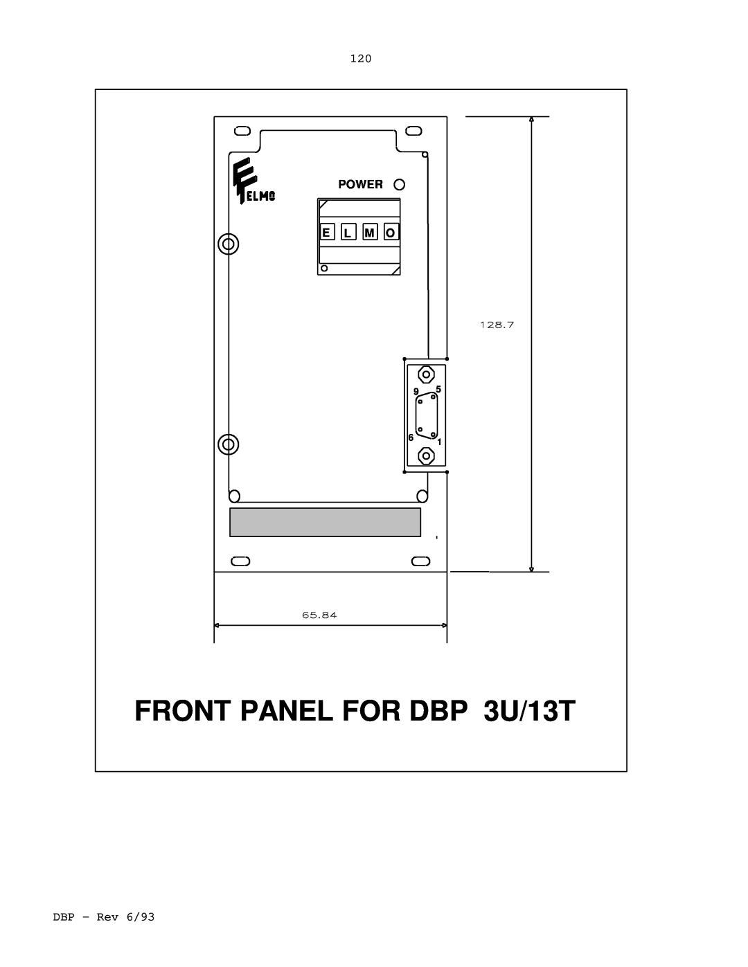 Elmo DBP SERIES manual FRONT PANEL FOR DBP 3U/13T, Power 