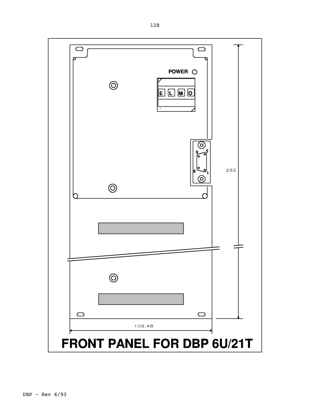 Elmo DBP SERIES manual FRONT PANEL FOR DBP 6U/21T, Power, E L M 