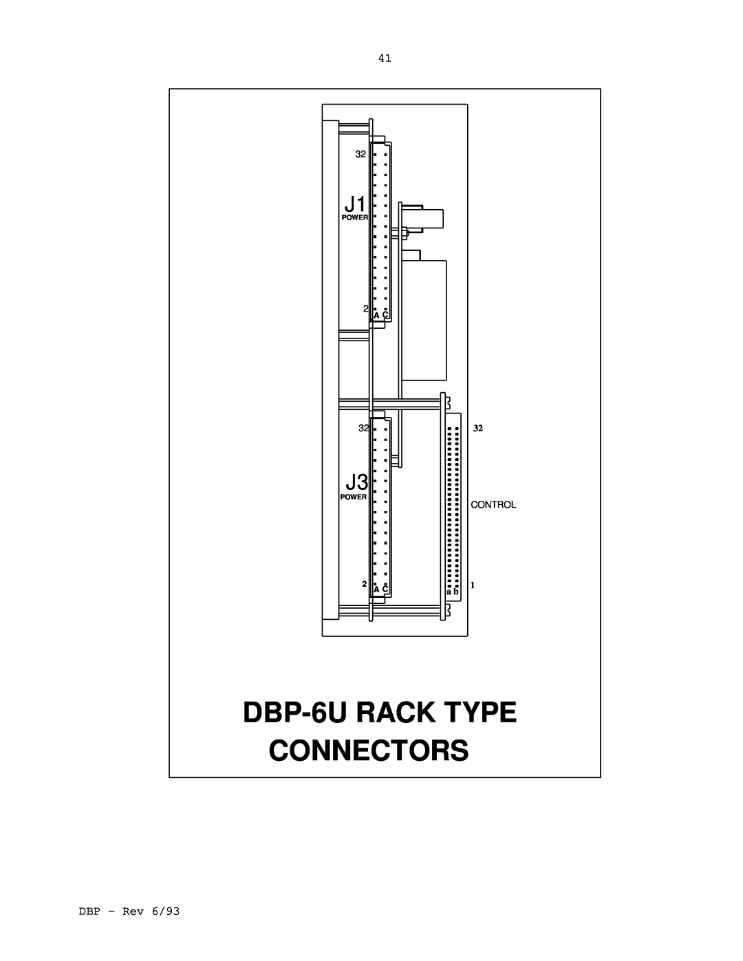 Elmo DBP SERIES manual DBP-6URACK TYPE CONNECTORS, Control, Aa C, 2 A C 