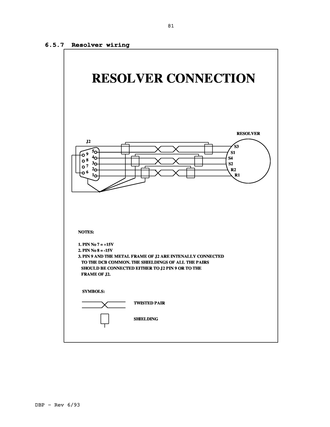 Elmo DBP SERIES manual Resolver Connection, 6.5.7Resolver wiring 