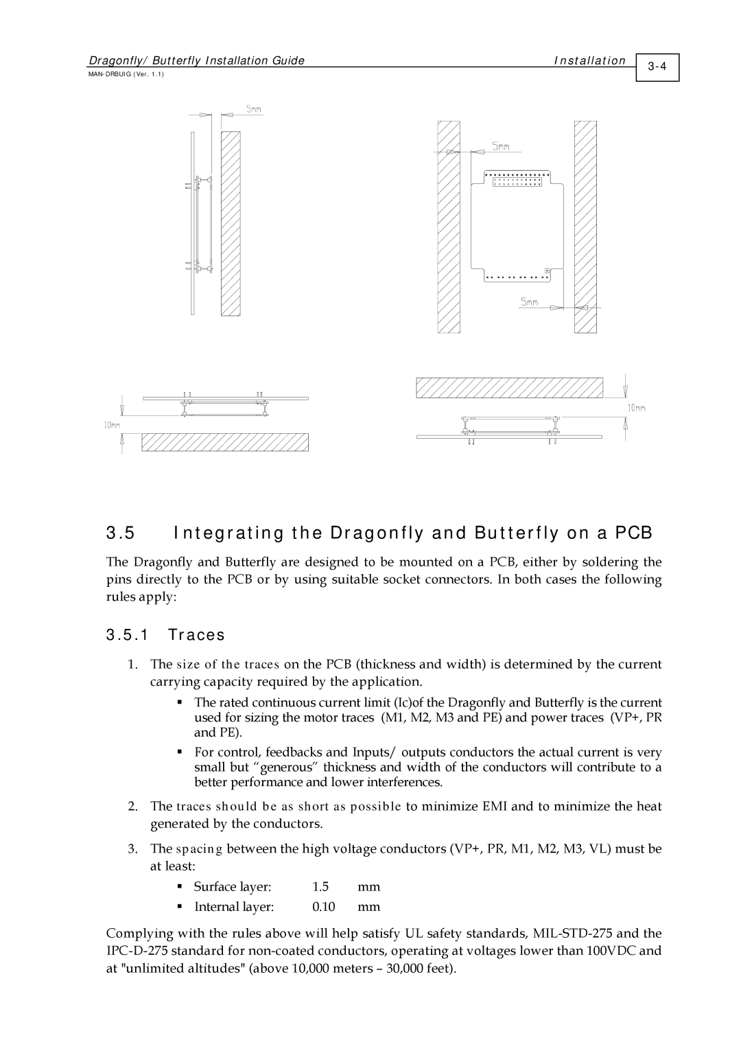 Elmo ExtrIQ Dragonfly/Butterfly, DRA- X/YY, BUT- X/YYY manual Integrating the Dragonfly and Butterfly on a PCB, Traces 