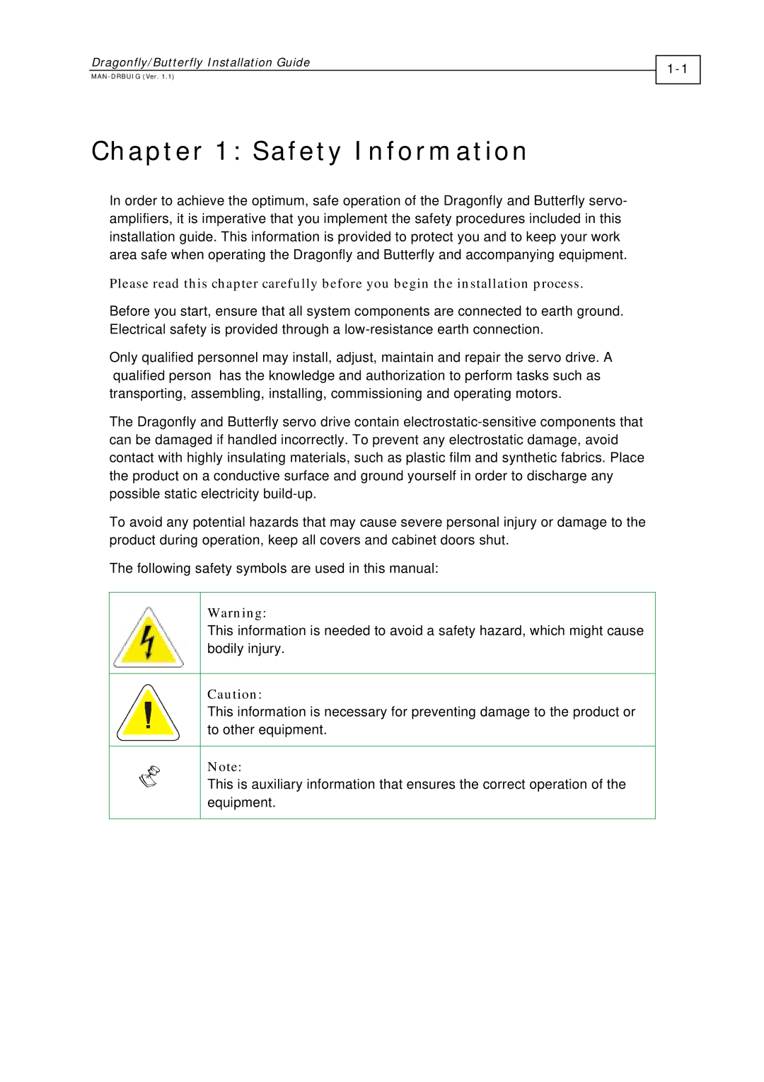 Elmo ExtrIQ Dragonfly/Butterfly, DRA- X/YY, BUT- X/YYY manual Safety Information 