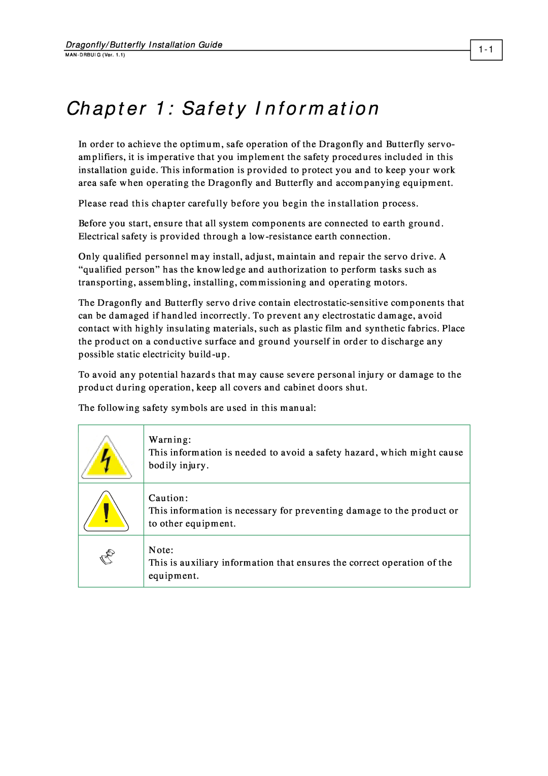Elmo ExtrIQ Dragonfly/Butterfly, DRA- X/YY, BUT- X/YYY manual Safety Information 