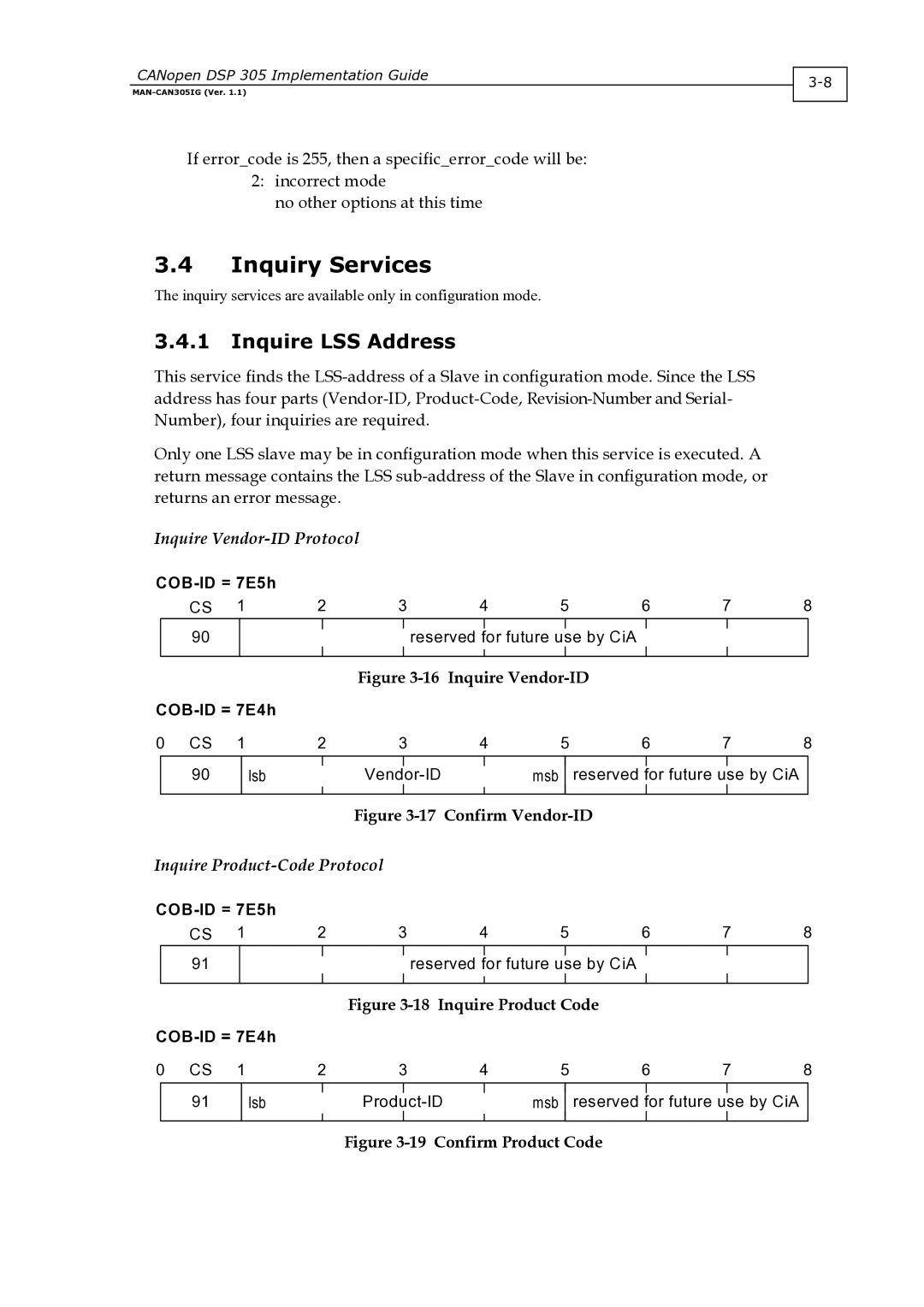 Elmo DSP 305 manual Inquiry Services, Inquire LSS Address 