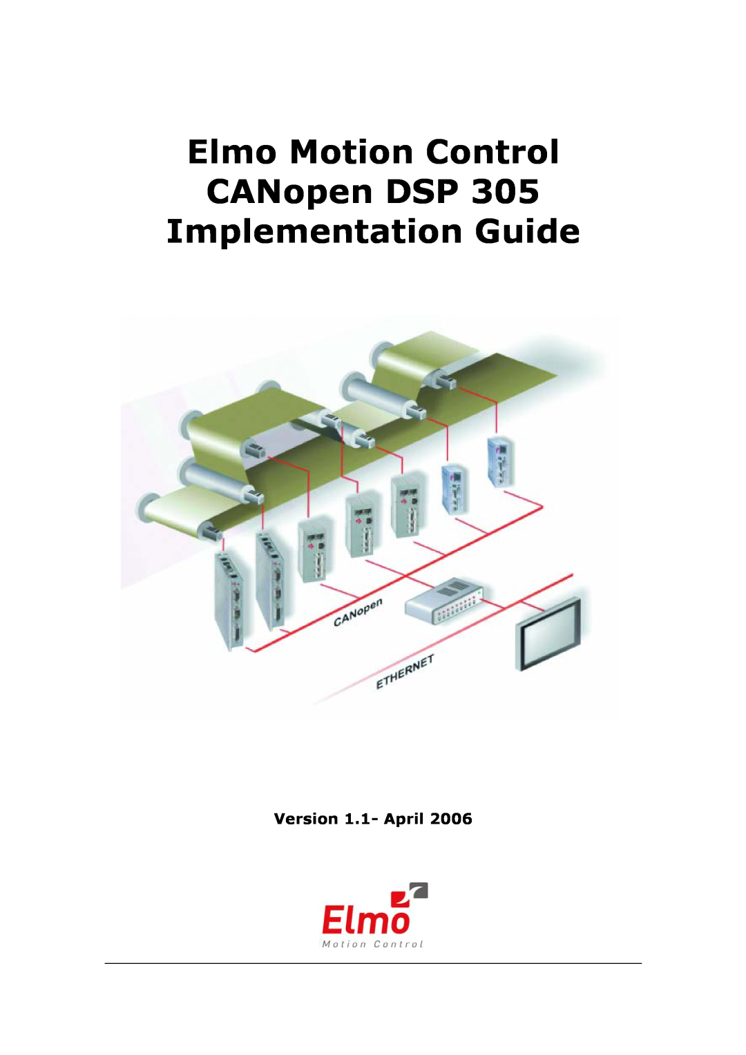 Elmo DSP 305 manual Elmo Motion Control CANopen DSP, Implementation Guide, Version 1.1- April 