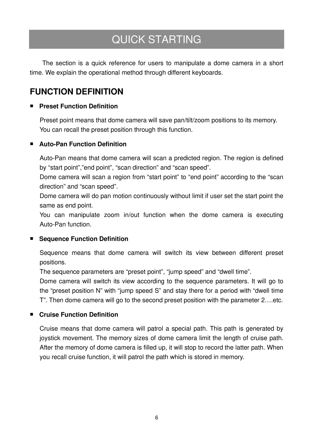 Elmo ESD-380 user manual Quick Starting, Function Definition 