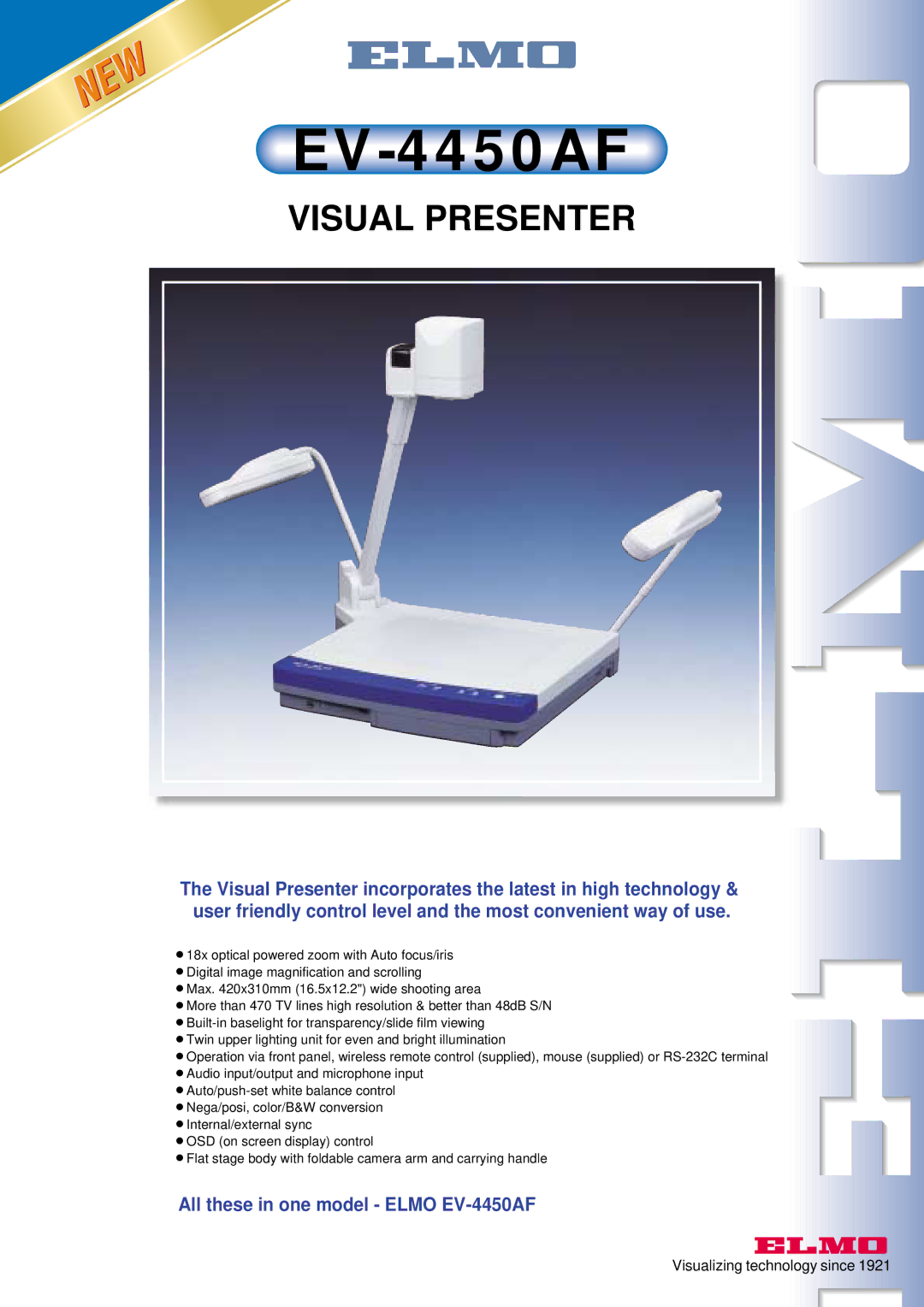 Elmo EV-4450AF manual Visual Presenter 