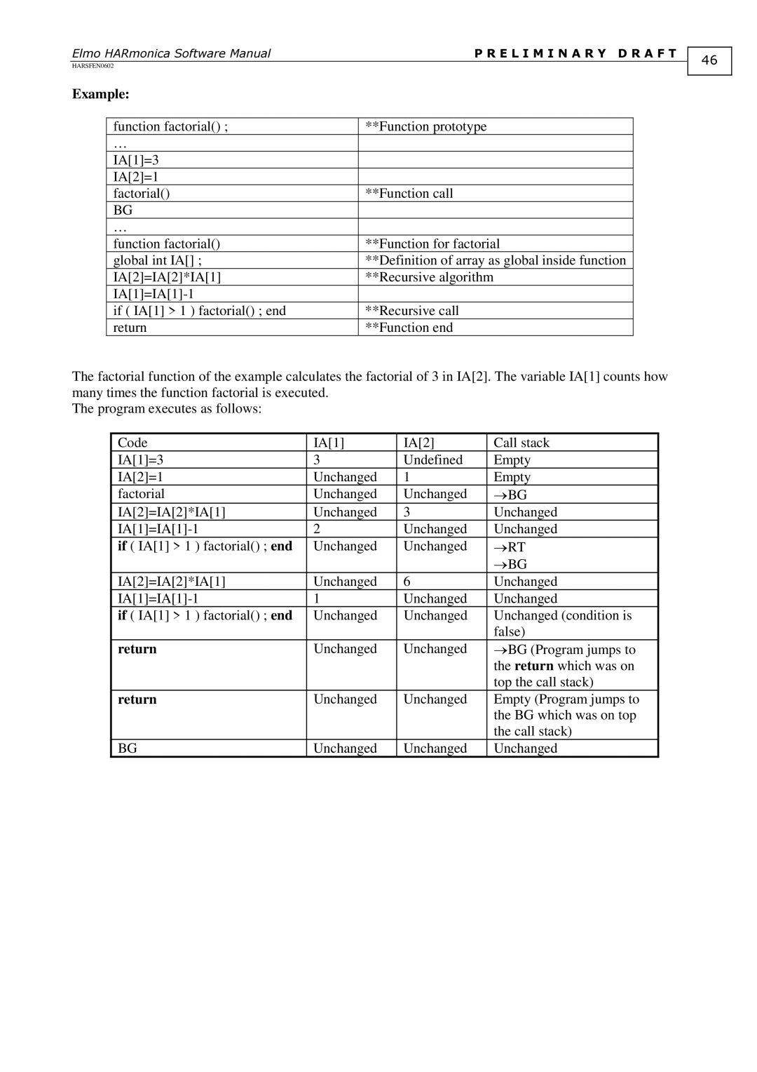 Elmo HARmonica, HARSFEN0602 software manual Return 