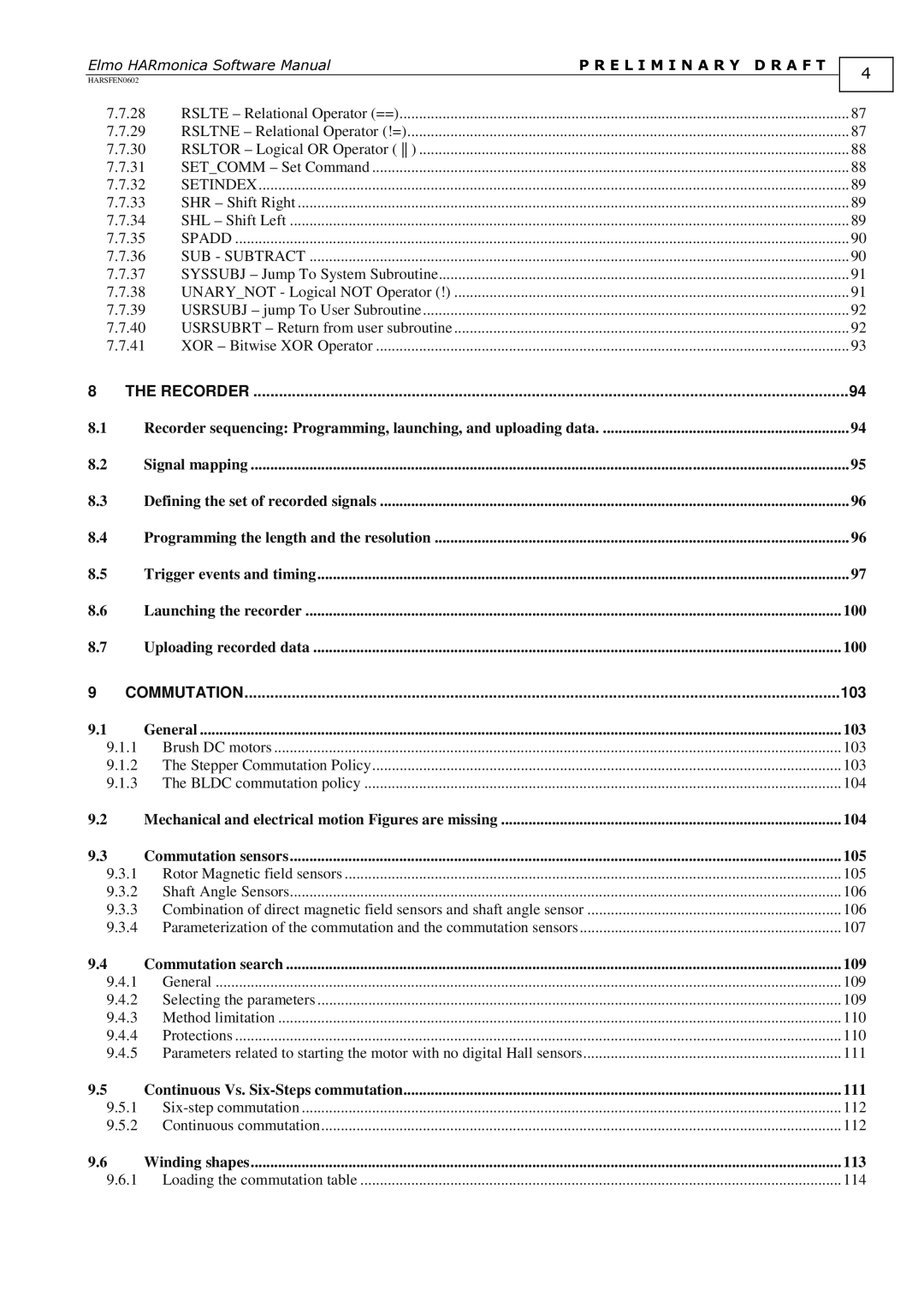 Elmo HARmonica, HARSFEN0602 software manual Preliminary 