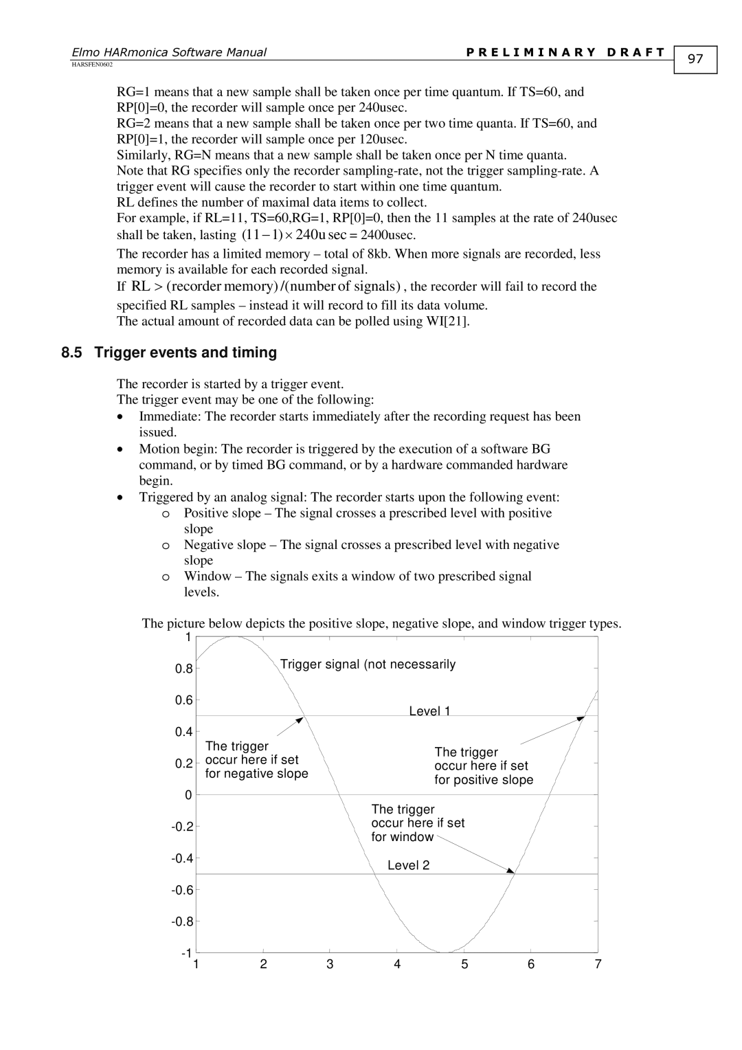 Elmo HARSFEN0602, HARmonica software manual Trigger events and timing 