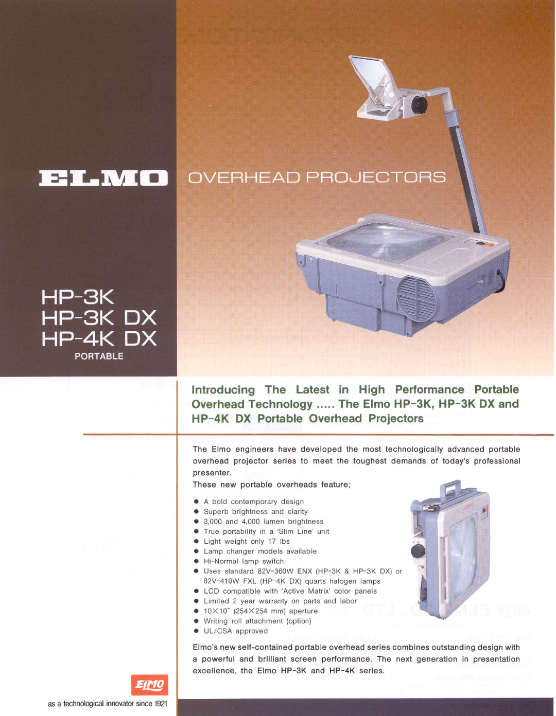 Elmo HP-4K DX, HP-3K DX manual 