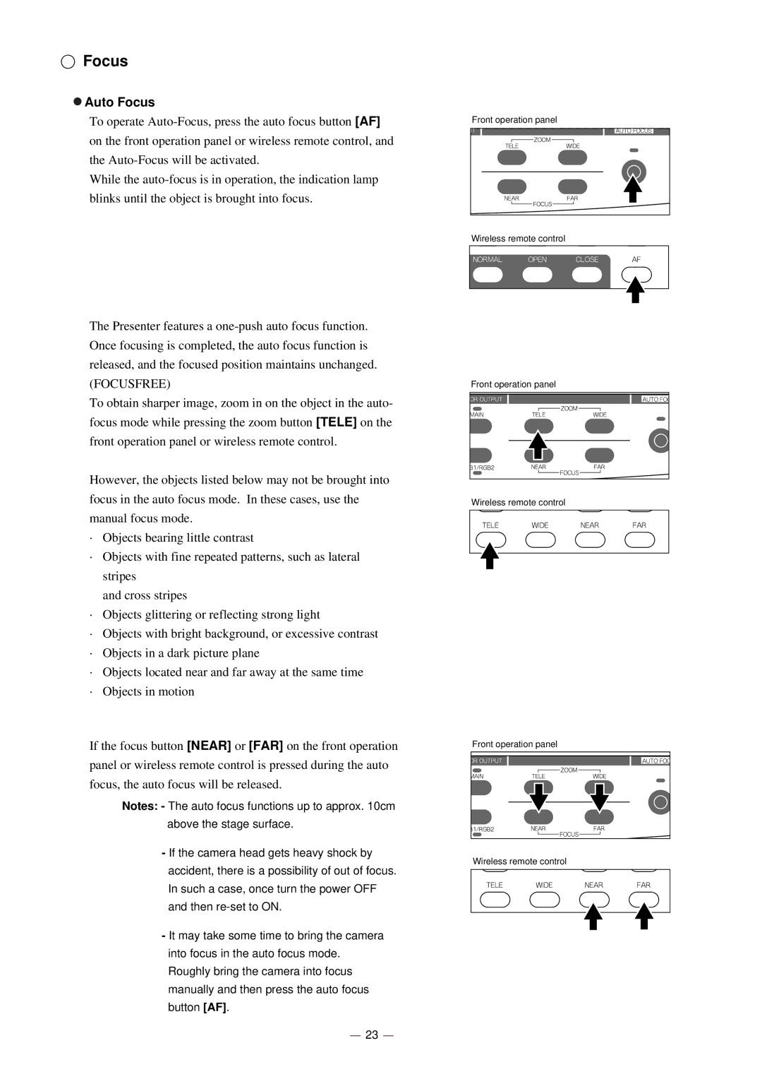 Elmo HV-5000XG instruction manual Auto Focus 