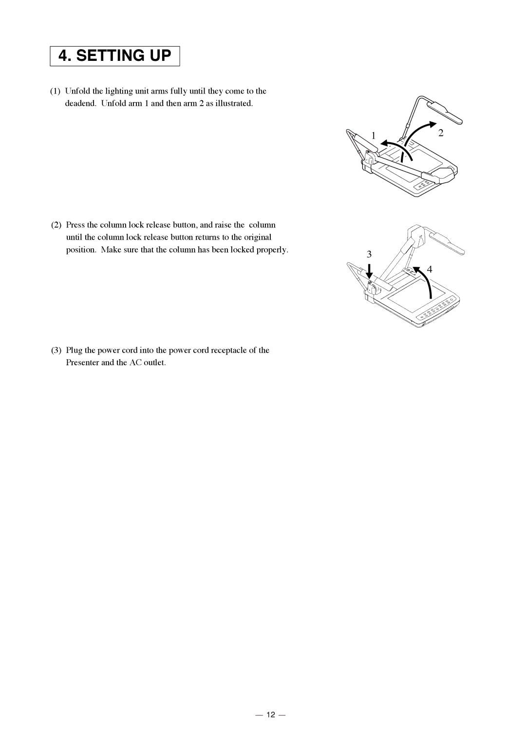 Elmo HV-7000SX instruction manual Setting UP 