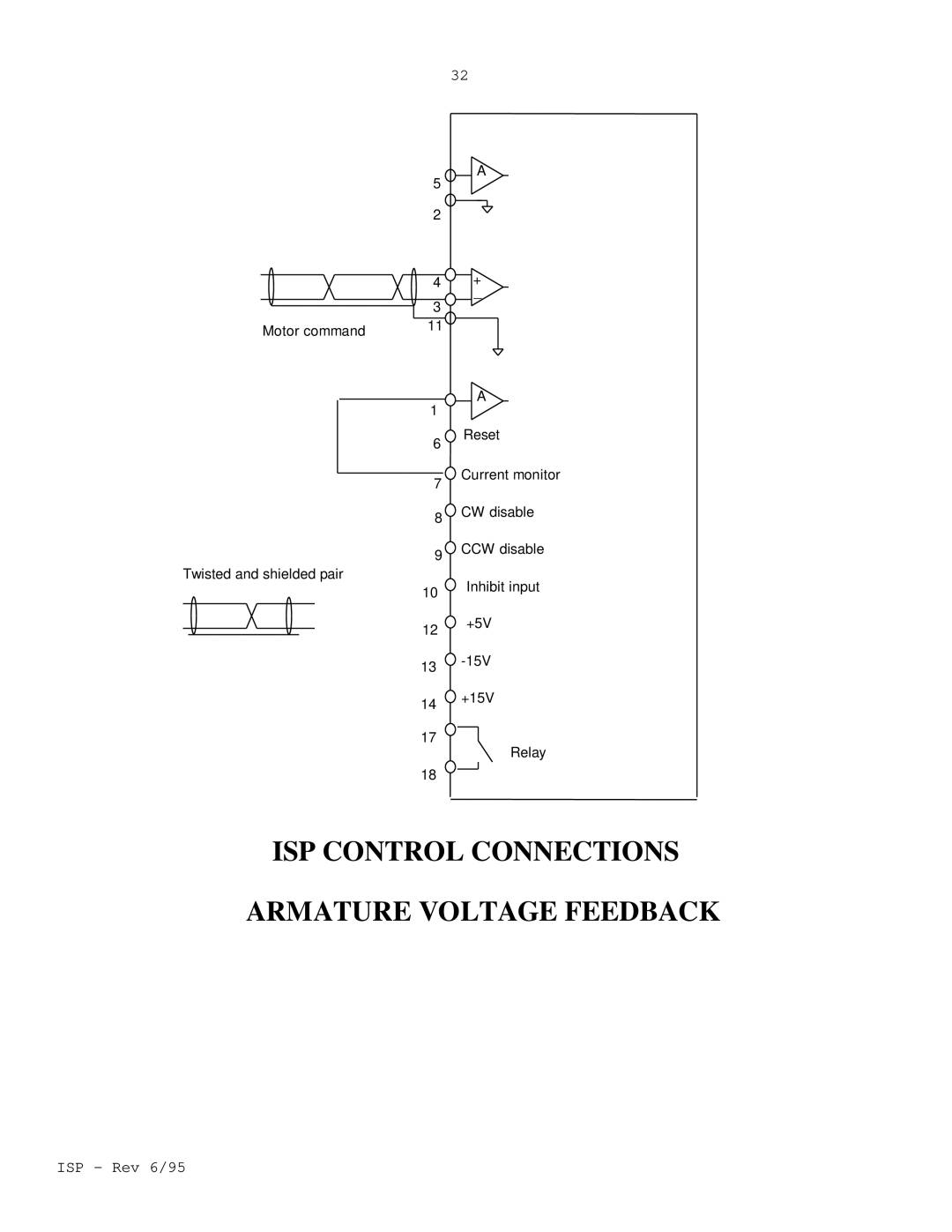 Elmo manual ISP Control Connections Armature Voltage Feedback 