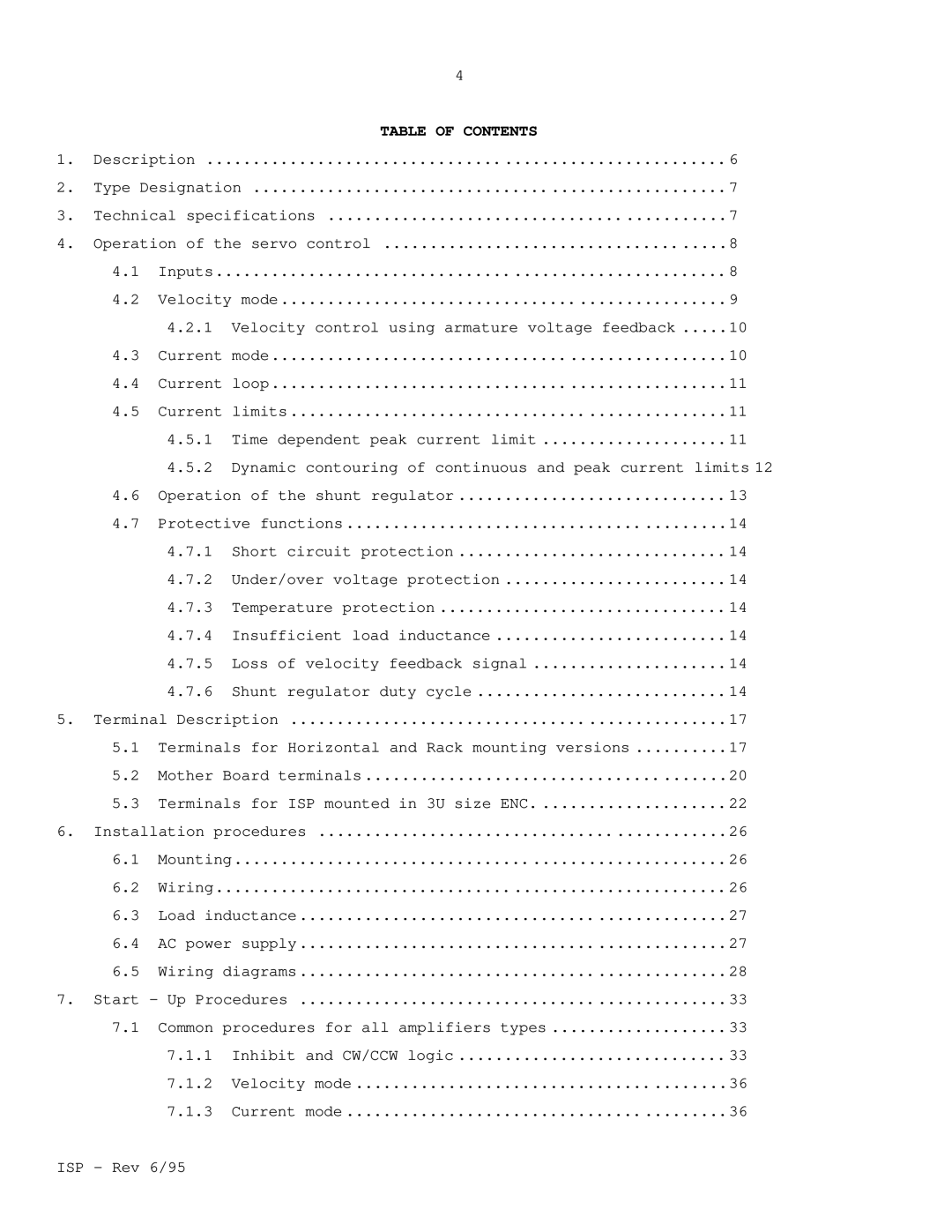 Elmo ISP manual Table of Contents 