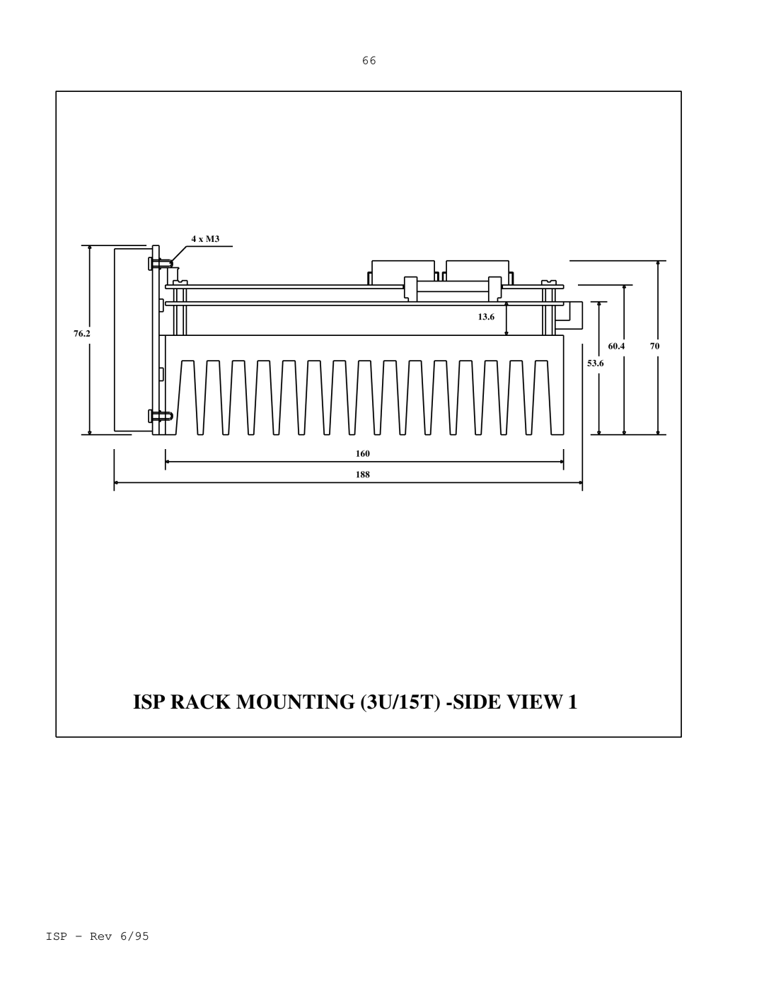 Elmo manual ISP Rack Mounting 3U/15T -SIDE View 