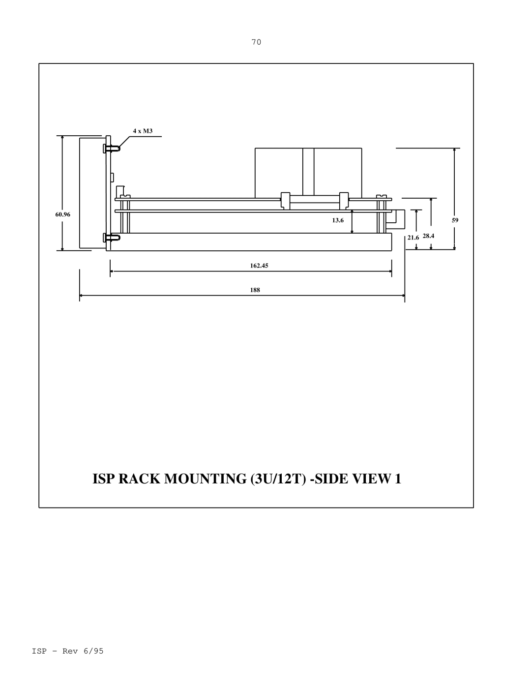 Elmo manual ISP Rack Mounting 3U/12T -SIDE View 