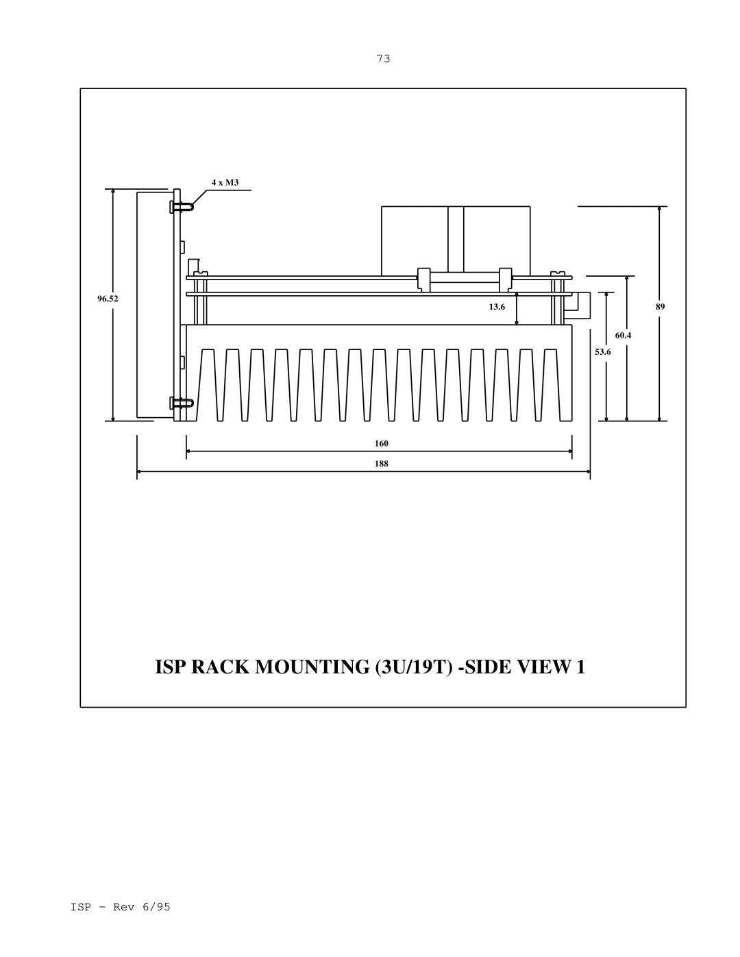 Elmo manual ISP Rack Mounting 3U/19T -SIDE View 