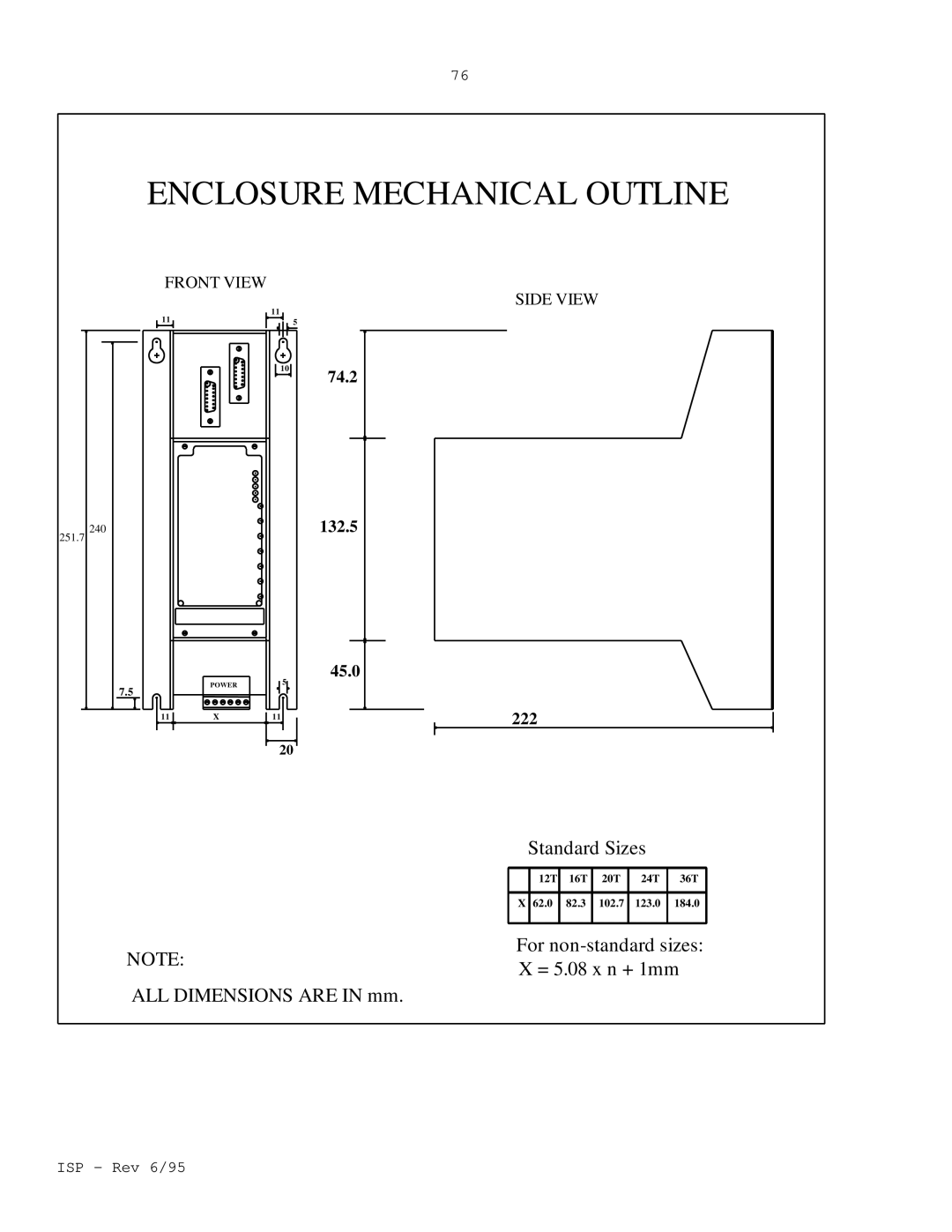 Elmo ISP manual Enclosure Mechanical Outline 