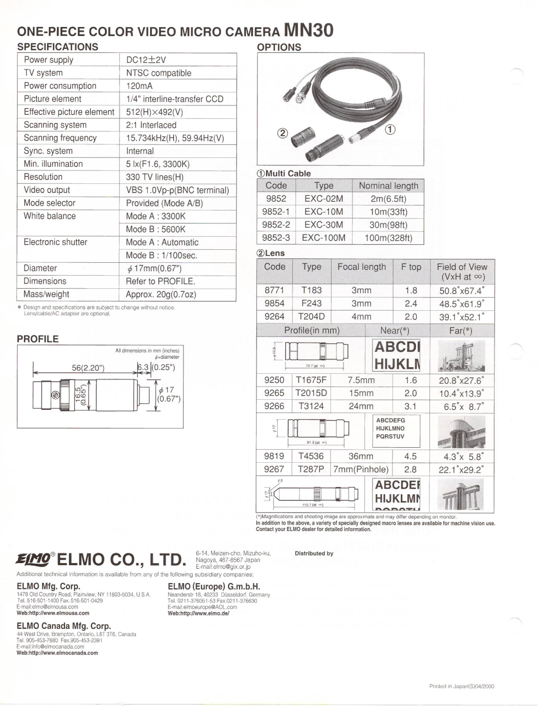 Elmo MN30 manual 