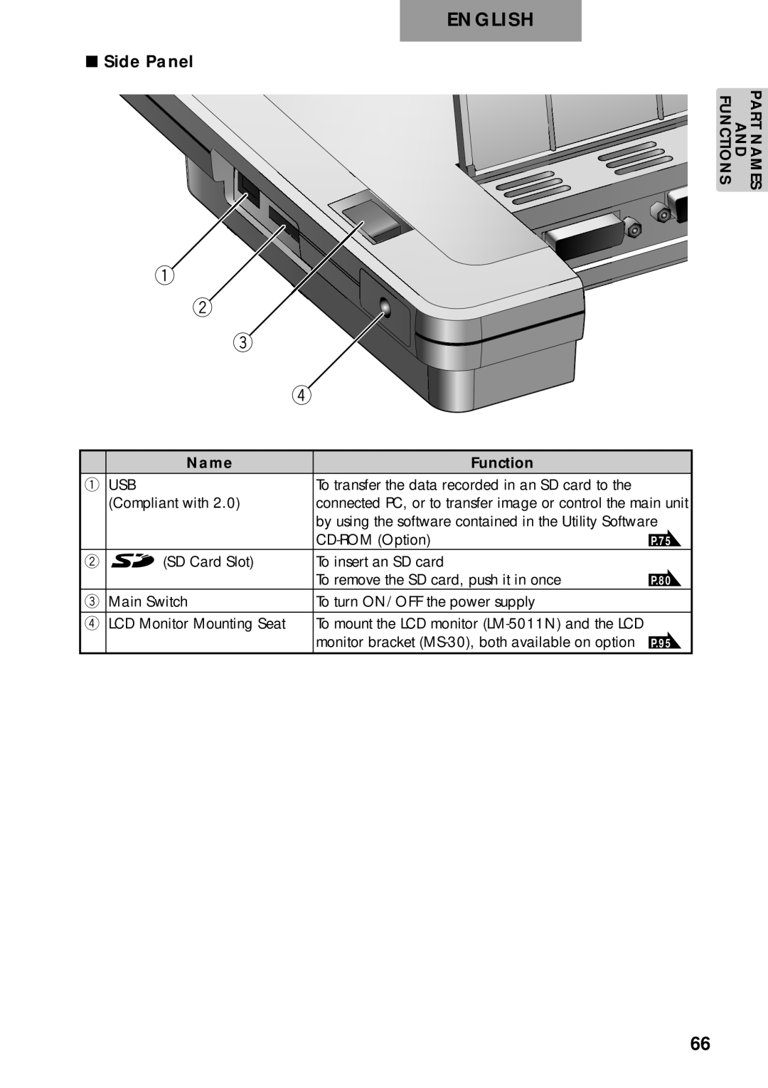 Elmo p10 instruction manual Side Panel, By using the software contained in the Utility Software 