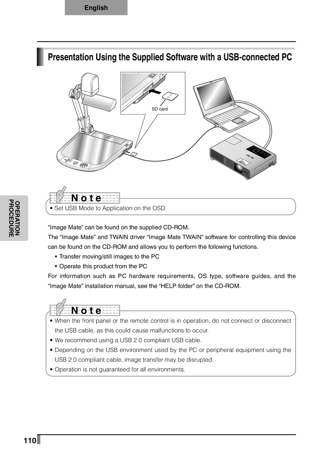 Elmo p10 instruction manual 110 