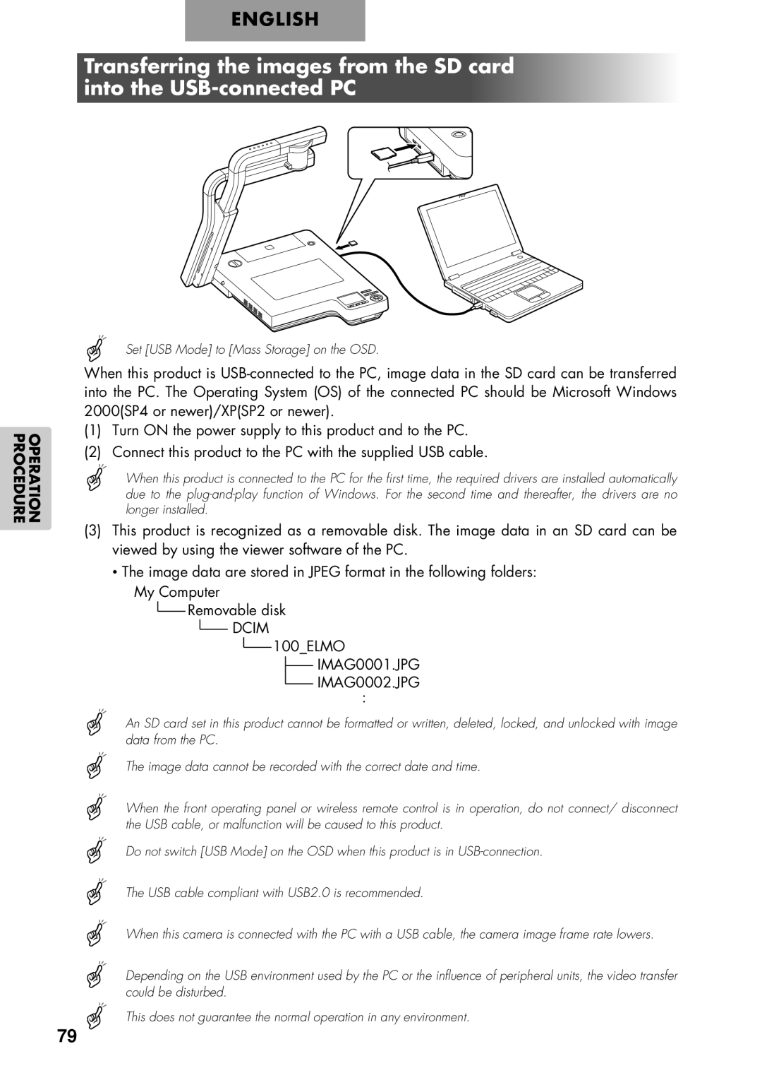 Elmo P100 instruction manual 100ELMO IMAG0001.JPG, IMAG0002.JPG 