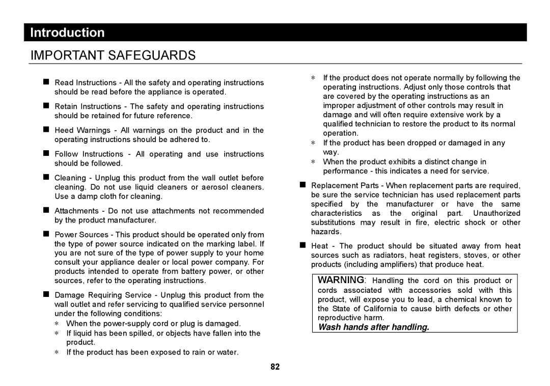 Elmo SUV-CAM manual Introduction, Important Safeguards 