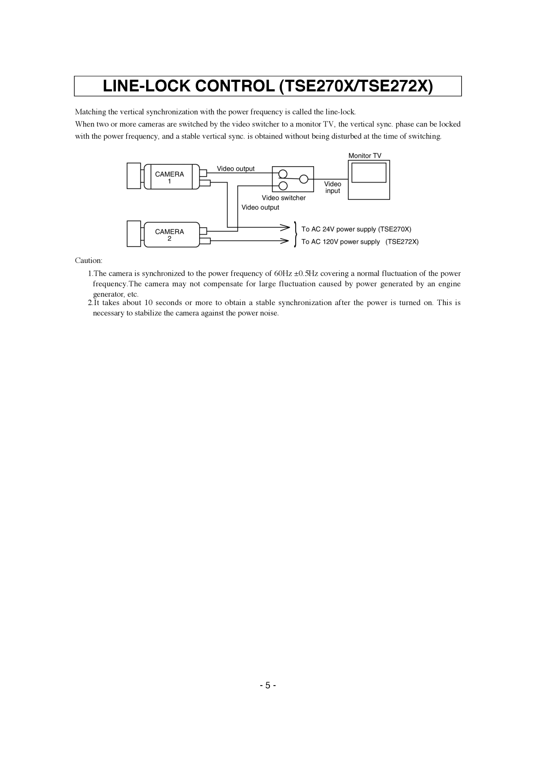Elmo TSE271X instruction manual LINE-LOCK CONTROL TSE270X/TSE272X 
