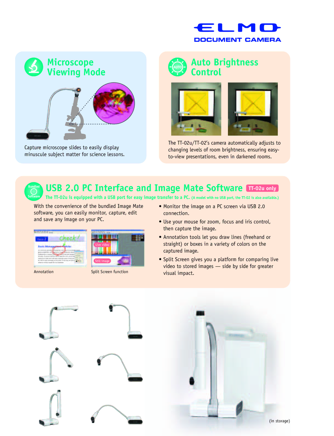 Elmo TT-02u/TT-02 manual Auto Brightness Control, Microscope Viewing Mode 